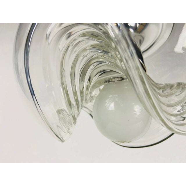 Peill & Putzler Transparent Glass Pendant Lamp by Koch & Lowy for Peill and Putzler, 1960 For Sale - Image 4 of 13