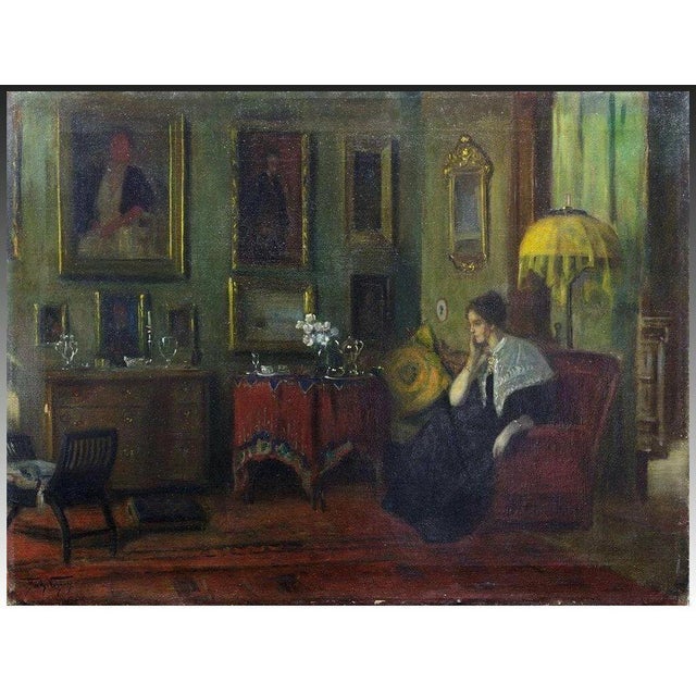 For the investment collector, we offer a superb original large oil painting by well listed American artist, Frederick...
