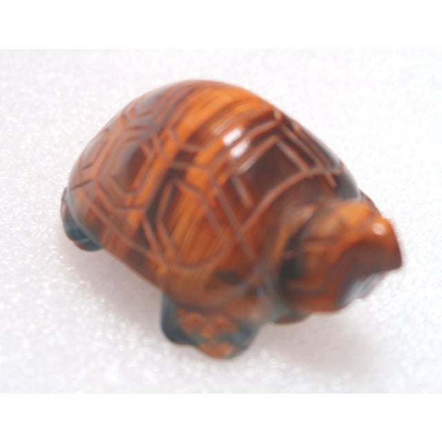 Vintage Hand-Carved Tigers Eye Miniature Turtle - Symbol of Tranquility and Steadfastness; Said to Teach You to Take Your Time and Enjoy Life For Sale - Image 14 of 18