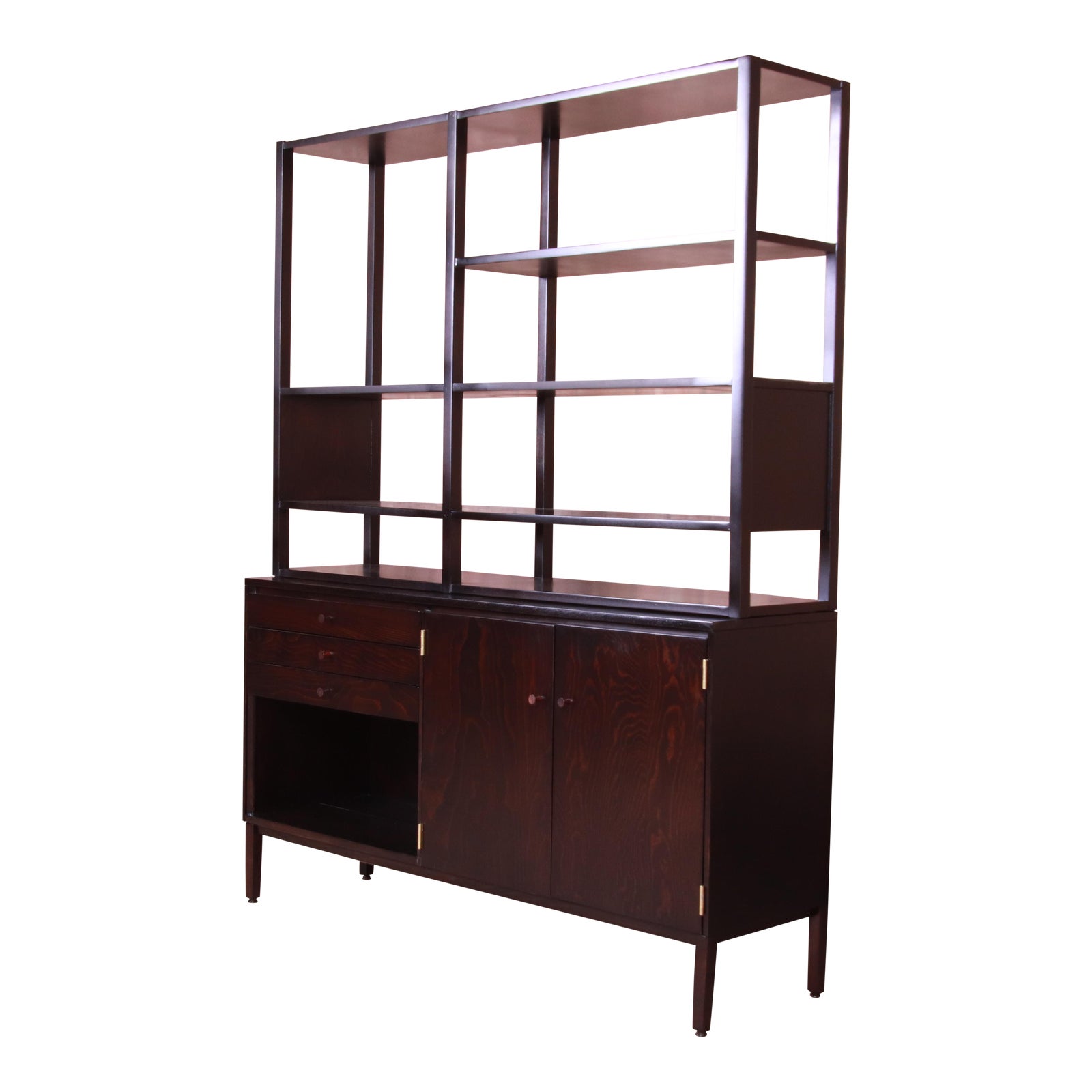 Paul McCobb Perimeter Group Ebonized DoubleSided Room Divider Shelving