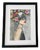 Acrylic Painting Fleur De La Nuit Woman with Flowers in Wood Veneer Frame For Sale
