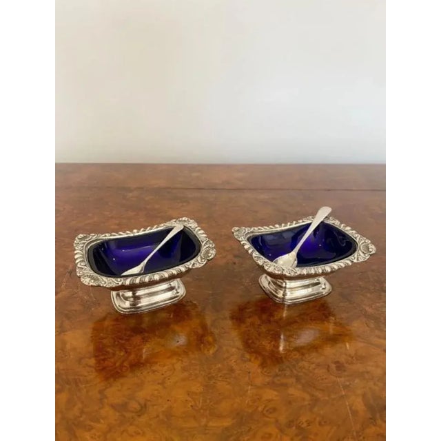 1900 - 1909 Edwardian Silver Plated Five Piece Condiment Set, 1900s, Set of 5 For Sale - Image 5 of 7