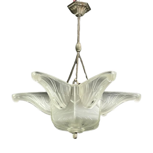 Art Deco Smerel Chandeliers Denails by Hettier & Vincent, 1920s For Sale