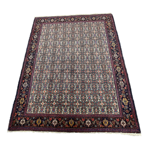 1990s Handwoven Old Persian Senneh Area Rug 4'6" X 6'6"