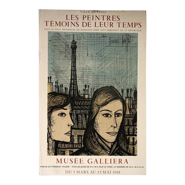 Bernard Buffet, Bernard Buffet Vintage Poster, Offset Print, 1958 For Sale