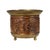 A charming vintage repoussé flower pot or cachepot crafted from red copper and brass, featuring elegant relief decoration...