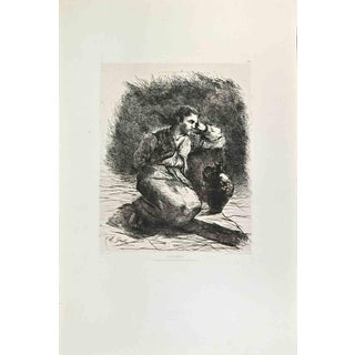 Armand Gautier, Prisonnier, Etching, 1870s For Sale