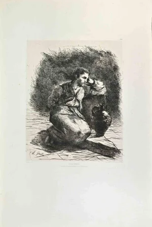 Armand Gautier, Prisonnier, Etching, 1870s