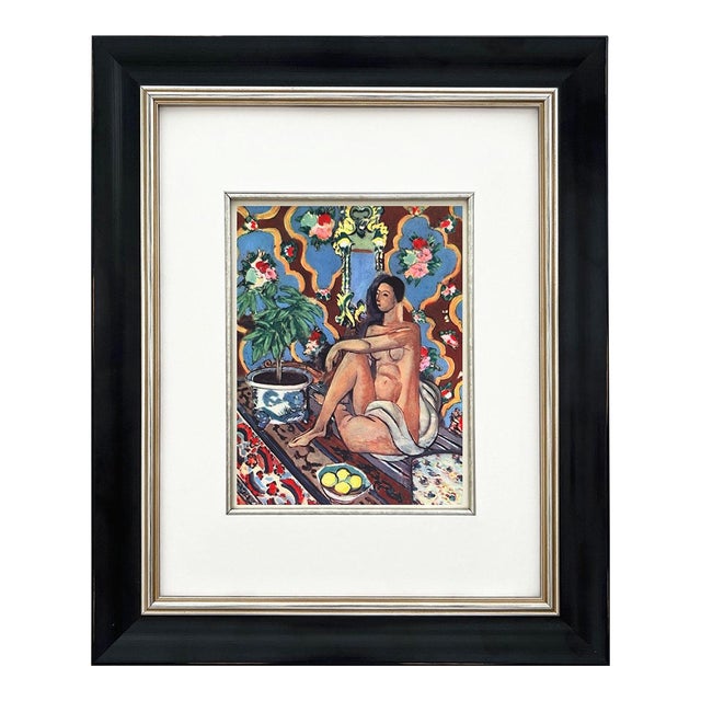 1940s Matisse 15 Decorative Figure on Flowery Background Framed For Sale
