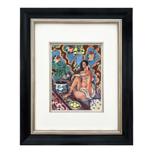 1940s Matisse 15 Decorative Figure on Flowery Background Framed