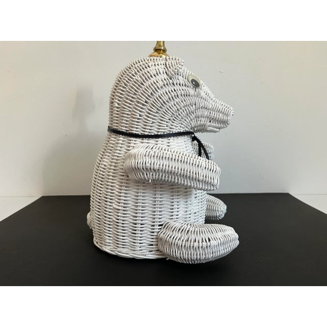 1970s Wicker Teddy Bear Lamp & Shade For Sale - Image 14 of 18