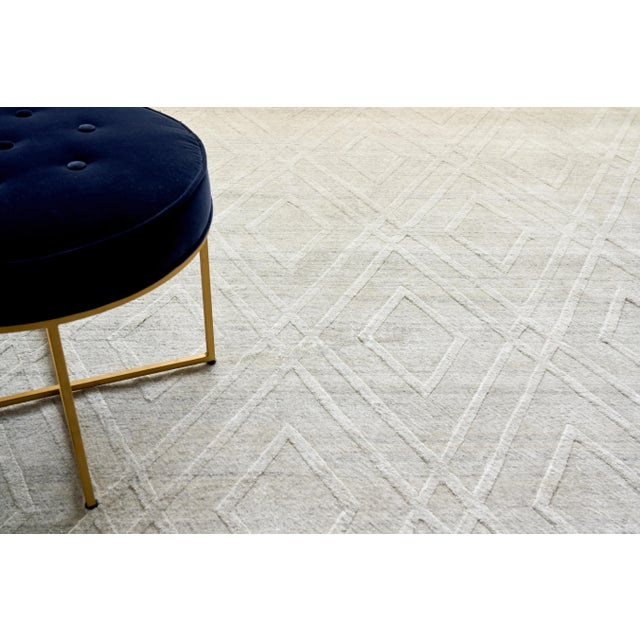 2020s Exquisite Rugs Montacute Handmade Bamboo Silk & Cotton Ivory Rug-12'X15' For Sale - Image 5 of 6