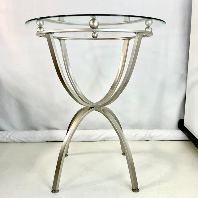 Late 20th C. Contemporary Modern Aluminum Barstool-Height Dining Table For Sale - Image 6 of 14