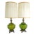 Vintage Green Empoli Glass Mid Century Hollywood Regency Style Lamps - a Pair For Sale