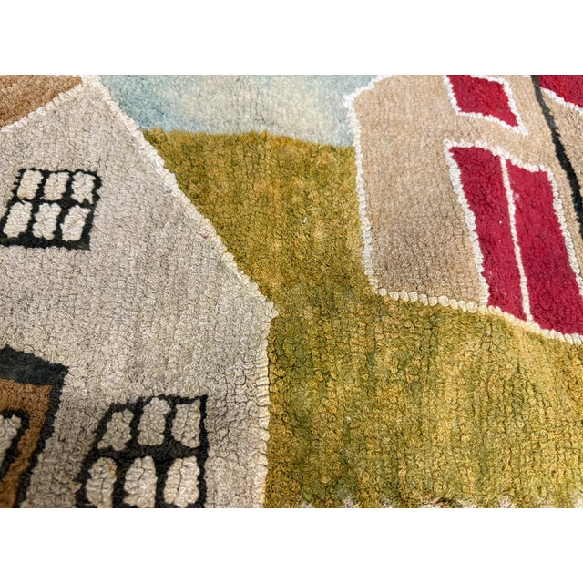 Mid 19th Century Pictorial Hooked Rug ("Cape House"), AmericanRrom the Collection of the Kennedy Family and Originally Bought at Auction For Sale - Image 4 of 9