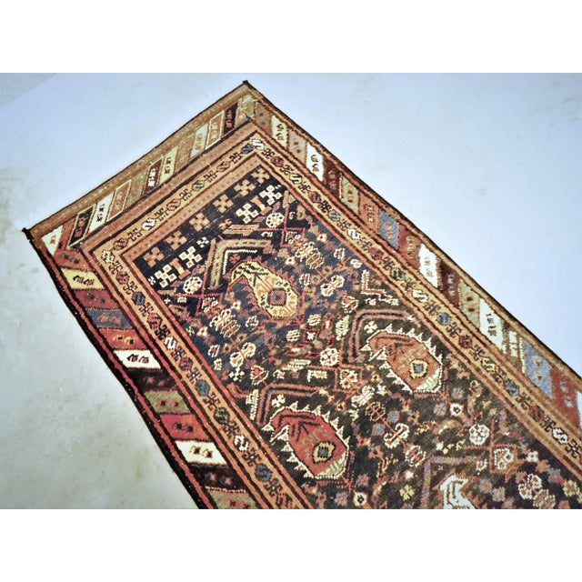 1940s Hand Knotted Blue Background Runner For Sale In Los Angeles - Image 6 of 13