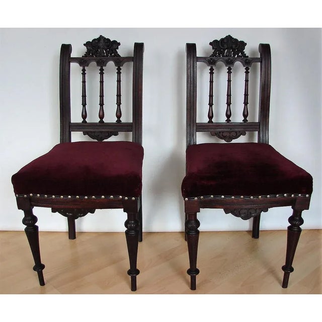 Black Set of 19th Century Dining Chairs For Sale - Image 8 of 12