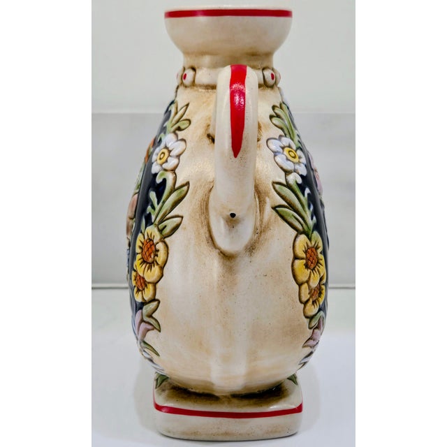 Cream 1970s Ceramarte Bavarian Courting Couple Ceramic Decanter & 6 Shot Glasses For Sale - Image 8 of 14