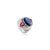 Modern Bochic Sterling Silver Cocktail Ring With Blue & Red Cz Gemstone - Size 9 For Sale - Image 3 of 12