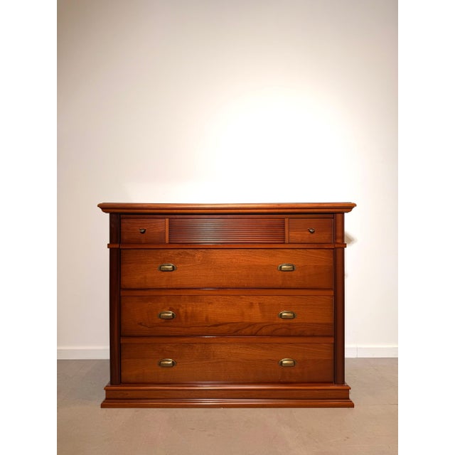 Cherrywood Chest of Drawers with Tambour Front Detail For Sale - Image 5 of 5