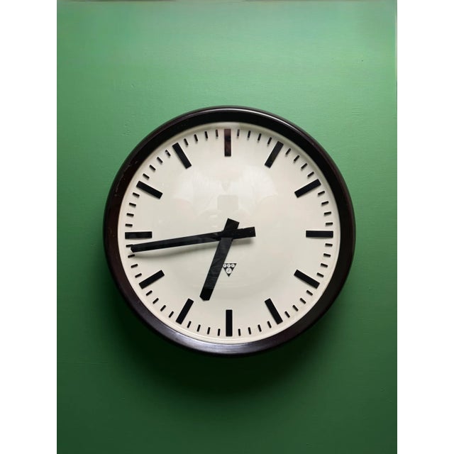 Large 1940s Bakelite Pragotron communist era Czech industrial clock. These were actually used in government buildings,...