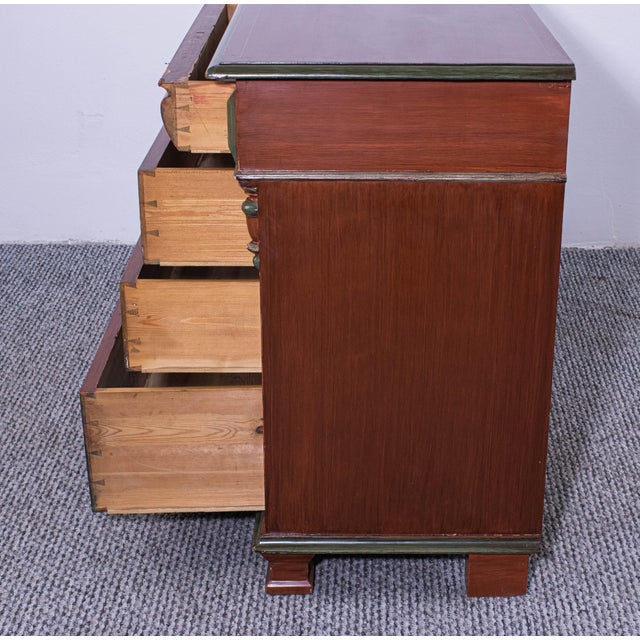 Wood Small Antique Painted Pine Chest of 4 Drawers, Late 19th Century For Sale - Image 7 of 9