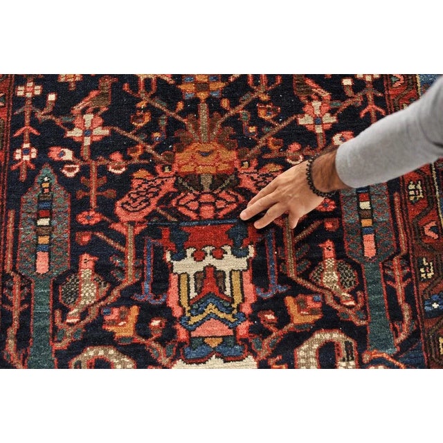 Traditional Serpent & Feline Tree of Life Hanging Rug 4.6 x 6.5 For Sale - Image 3 of 13