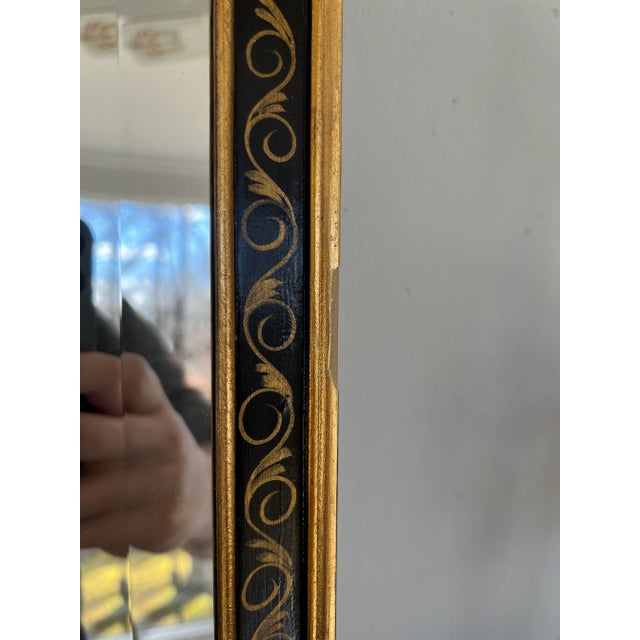 Black Vintage Italian Chinoiserie Decorated Wall Mirror For Sale - Image 8 of 8