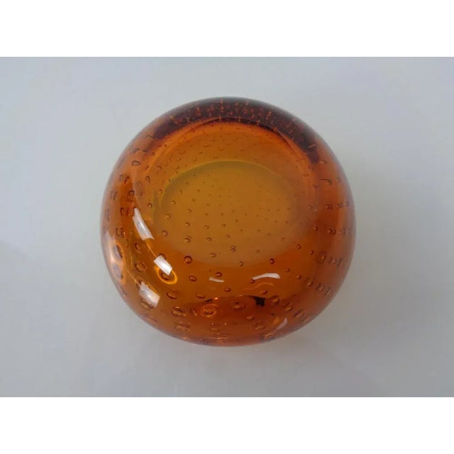 Glass Amber Sommerso Murano Glass Ashtray, Italy, 1960s For Sale - Image 7 of 16