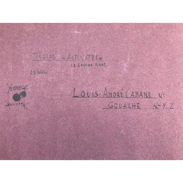 Louis André Cabane, Toulon, 1950, Signed Gouache For Sale - Image 4 of 5