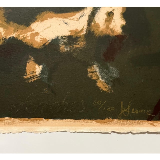 Realism Jack Levine, Jack Levine American Modernist Social Realist WPA Artist Lithograph Dinner Party, Circa Mid - Late 1900's For Sale - Image 3 of 6