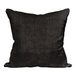 The House of Scalamandré Strie Velvet Pillow, Titanium