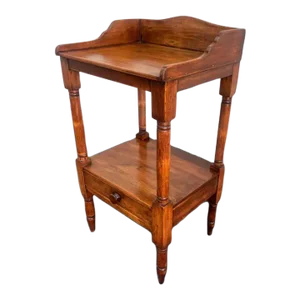 19th Century Antique Federal Style Solid Yellow Pine 2 Tier Washstand Bedside Table.