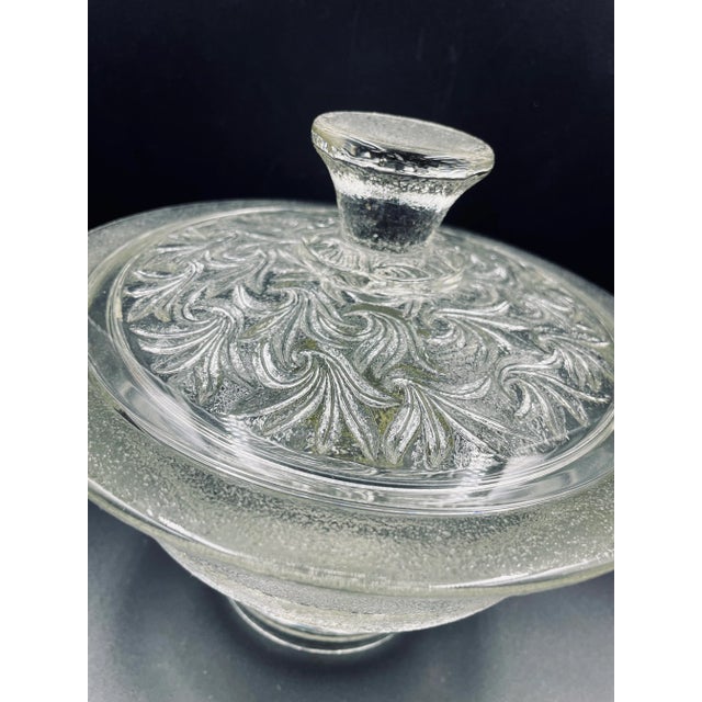 Mid 20th Century Mid 20th Century Mod Pressed Glass "Laurel" Motif Candy Dish For Sale - Image 5 of 13