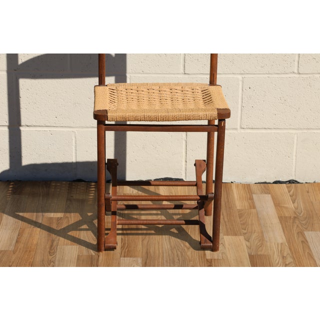 1960s 1960s Italian Mid-Century Modern Gentleman’s Valet Butler Chair With Rush Seat For Sale - Image 5 of 18