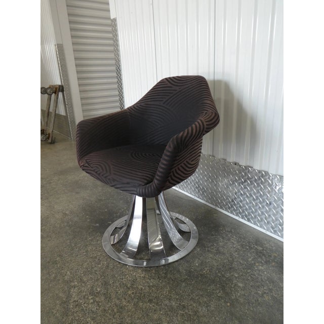 Metal 1970's Mod Woodard Style Tulip Office Chair For Sale - Image 7 of 9