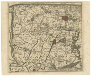 Hand-Colored Map of Delfland by Hendrik De Leth, 1740