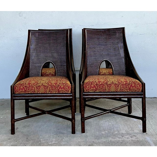 Late 20th Century Vintage Barbara Barry for McGuire Tobacco Cane Dining Chairs - Set Of. 4 For Sale - Image 5 of 12