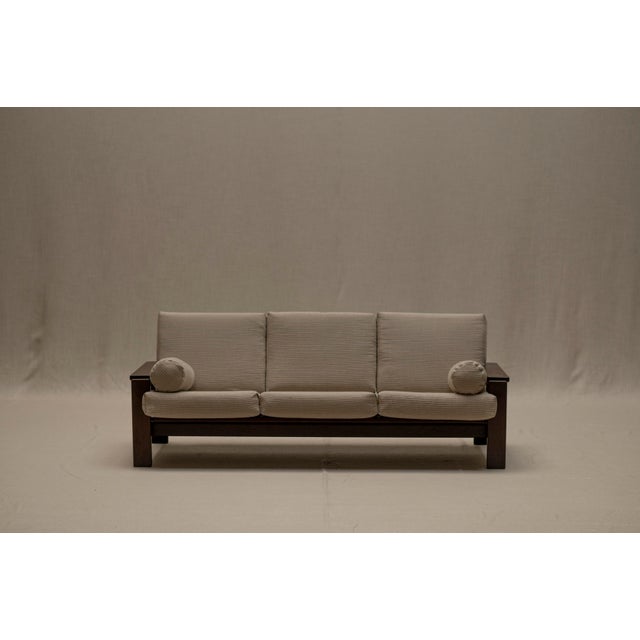 Mid-Century Modern Wengé Three-Seater Sofa, 1970s For Sale - Image 13 of 15