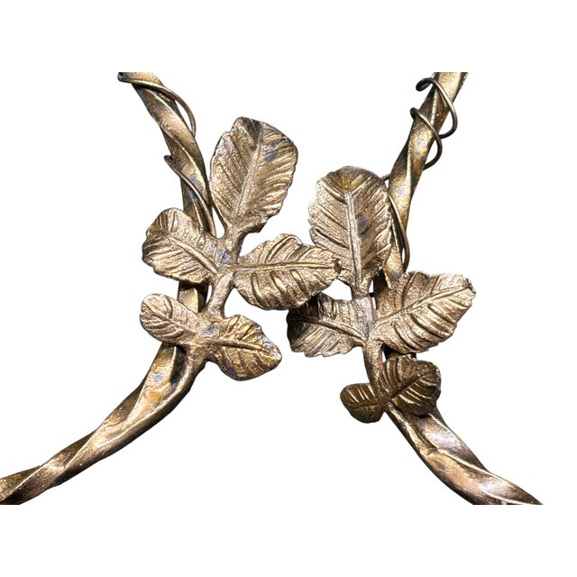 1910s Cast Brass Wall Sconces With Trailing Vines and Leaves Original Antique Patina - a Pair For Sale - Image 9 of 11