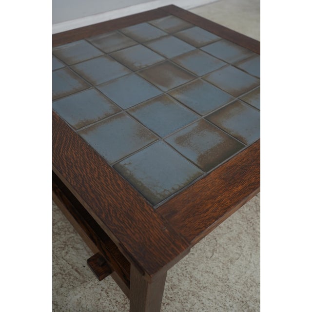 Stickley Gustav Design Tile Top Mission Oak Coffee Table Chairish