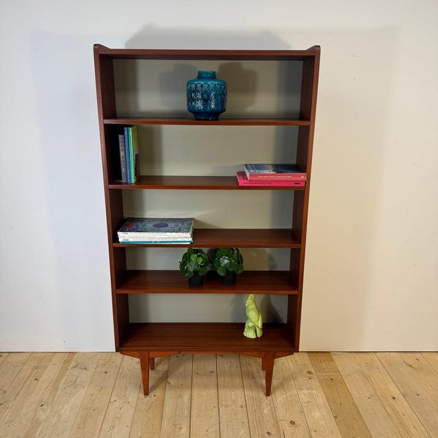 Swedish teak bookcase with five shelves, 1960