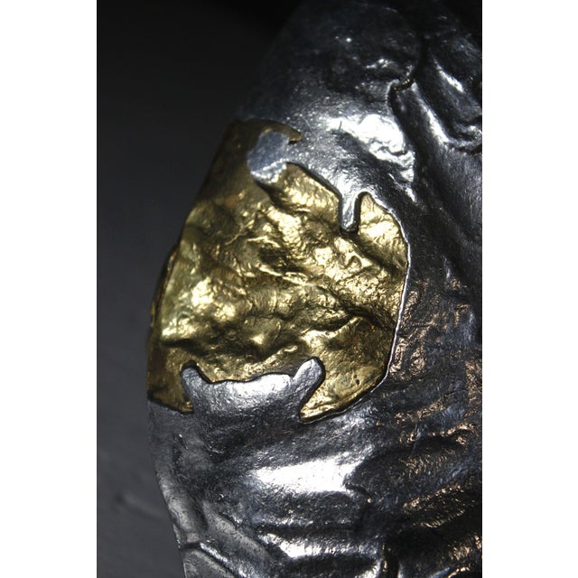 Vintage Brutalist Fruit Bowl in Brass and Aluminum by David Marshall, 1980s For Sale - Image 11 of 12