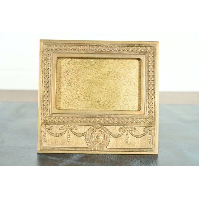Tiffany Studios New York Adam Pattern Bronze Doré Desk Calendar Frame or Picture Frame For Sale - Image 11 of 11