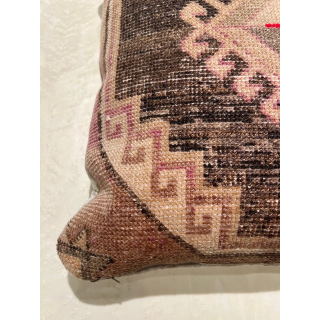 Pillow Made from Vintage Turkish Kilim With Velvet Back and Feather/Down Insert For Sale In Atlanta - Image 6 of 6