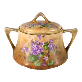 Royal Munich Zeh Scherzer Wood Look Porcelain Biscuit Jar For Sale