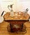 Elegant, high-quality vintage luxury serving trolley with inlays and brass embellishments, polished to a high gloss with...