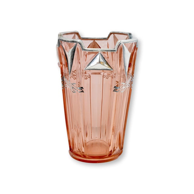Early 20th Century Large Art Deco Pink Vase With Sterling Silver Fittings For Sale - Image 5 of 6