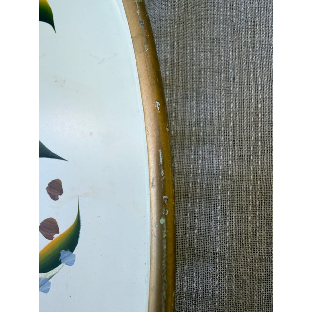 Vintage White Tole Round Tray For Sale - Image 11 of 16