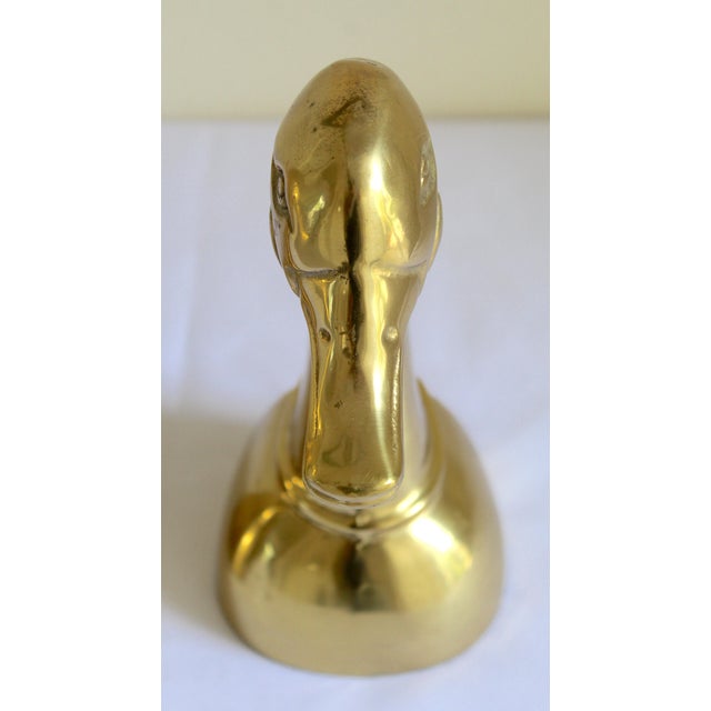 Mid-Century Modern Polished Solid Brass Mallard Duck Head Bookends – A Pair For Sale - Image 13 of 18